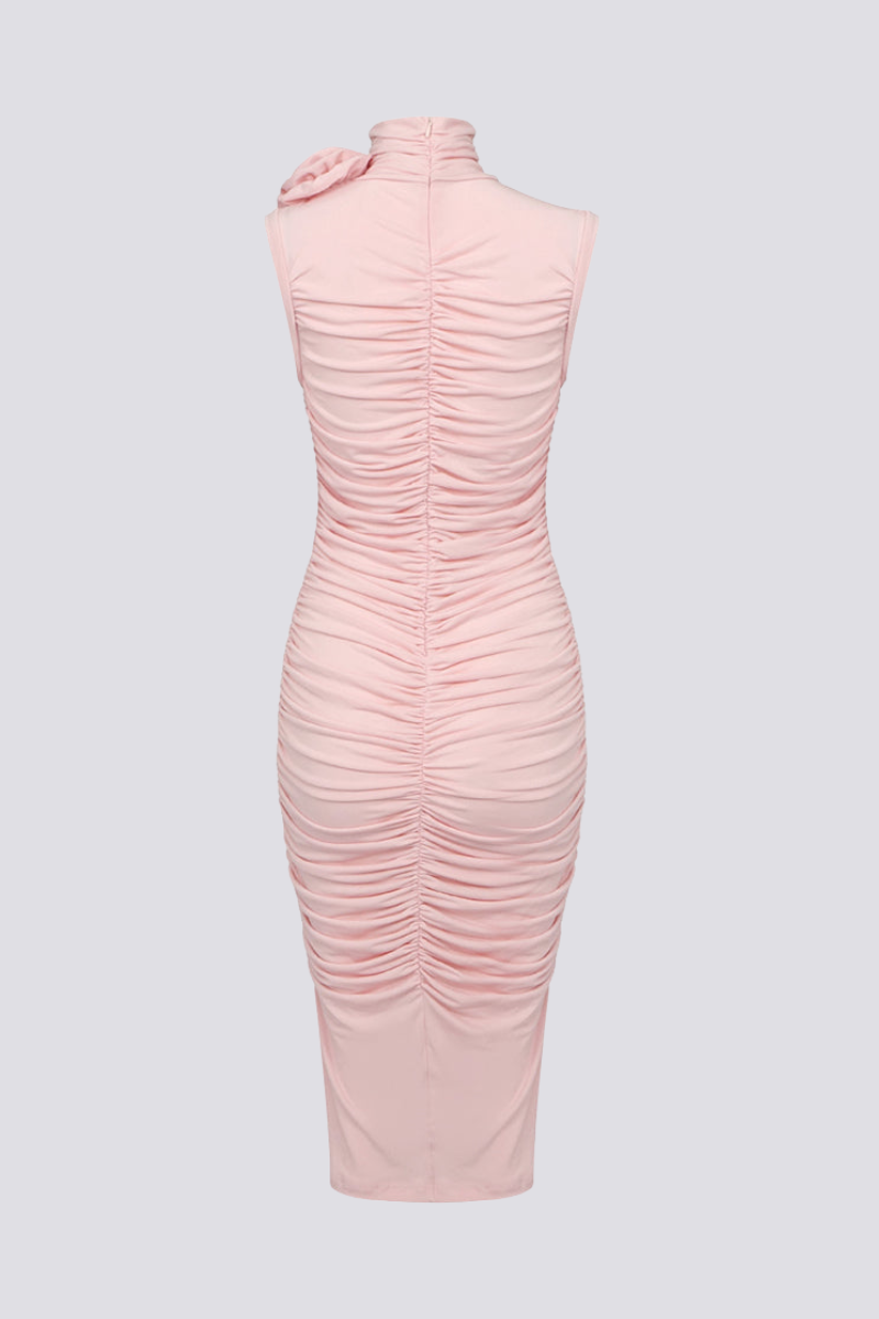 Vestido midi floral franzido Cléophée