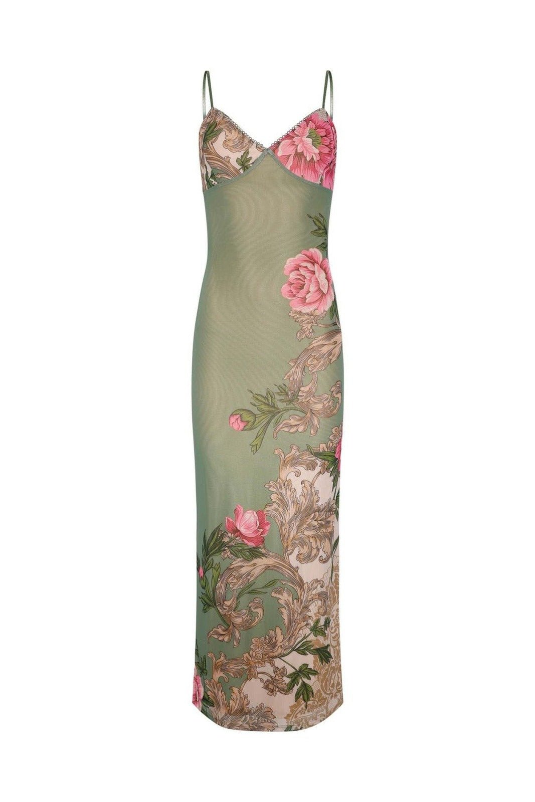 Vestido longo justo e estampado Patti