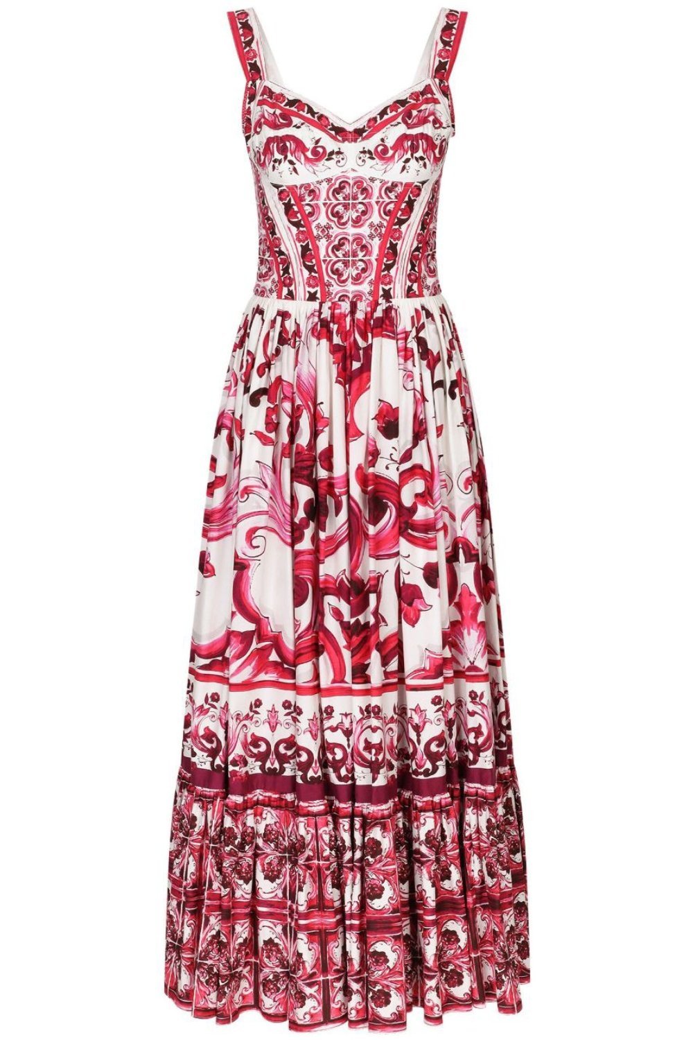 Vestido longo com alça franzida estampada Sibyl