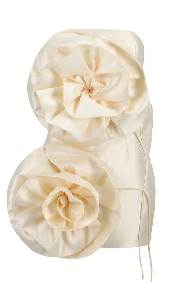 Vestido curto sem alças Venus Flowers