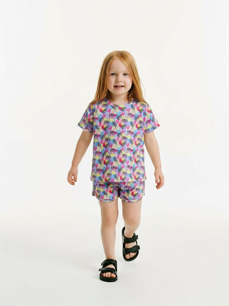 Conjunto Bebê Blusa/Short Menina Verão   Off White