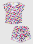 Conjunto Bebê Blusa/Short Menina Verão   Off White