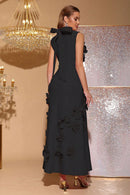 Vestido longo sem mangas com flores Ethel