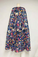 Vestido longo Nola com decote redondo e mangas compridas