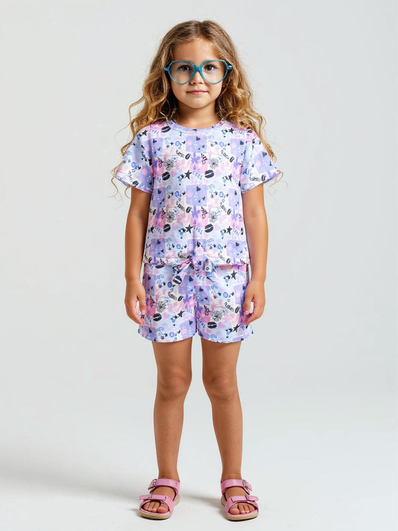 Conjunto Infantil Cropped/Short Menina Verão   Off White