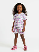 Conjunto Infantil Cropped/Short Menina Verão   Amarelo Bege