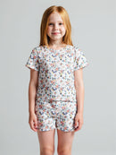 Conjunto Infantil Cropped/Short Menina Verão  Rosa Claro