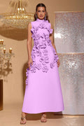 Vestido longo sem mangas com flores Ethel