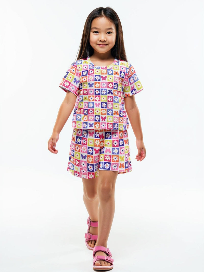 Conjunto Infantil Cropped/Short Menina Verão  Branco