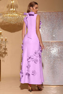 Vestido longo sem mangas com flores Ethel