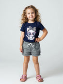 Conjunto Infantil Cropped/Short Menina Verão  Azul Marinho