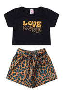 Conjunto Infantil Menina Verão - Mafi Kids Preto