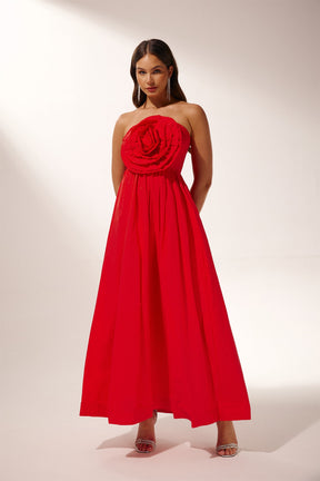Vestido longo sem alças Frederica Flower