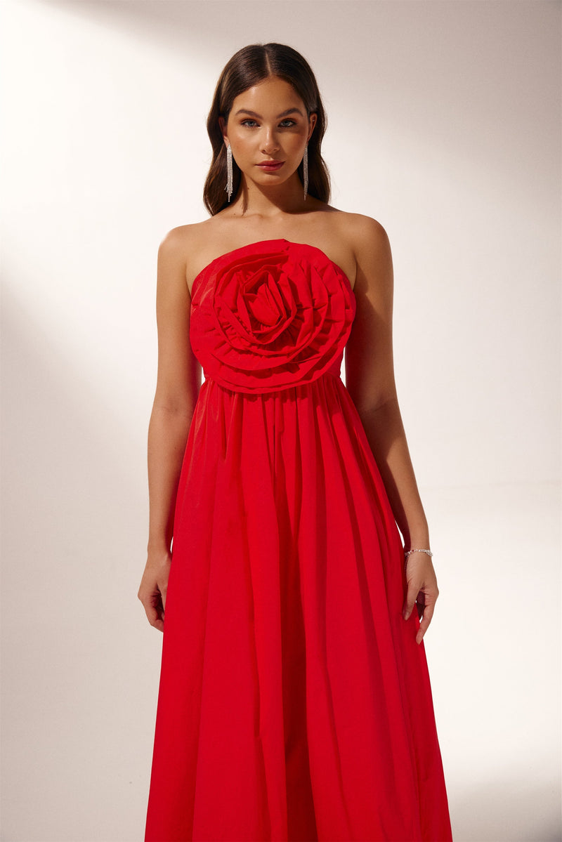 Vestido longo sem alças Frederica Flower