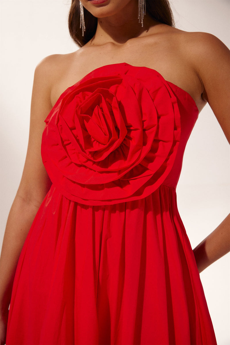 Vestido longo sem alças Frederica Flower