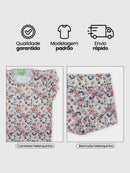 Conjunto Infantil Cropped/Short Menina Verão  Rosa Claro