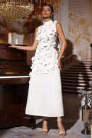 Vestido longo sem mangas com flores Ethel