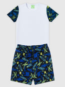 Conjunto Infantil Camiseta/Bermuda Menino Verão  Branco