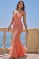 Fresh Orange Maxi Dress with Spaghetti Straps