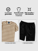 Conjunto Infantil Camiseta/Bermuda Menino Verão  Marrom
