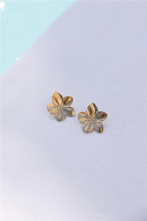 Brincos de flor favorita banhados a ouro 18k