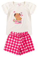 Conjunto Infantil Menina Capirava Xadrez Verão - Mafi Kids Off
