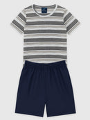 Conjunto Infantil Camiseta/Bermuda Masculino Verão  Grafite