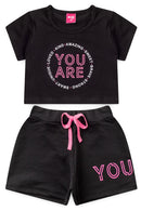 Conjunto Infantil Menina Verão - Mafi Kids Preto