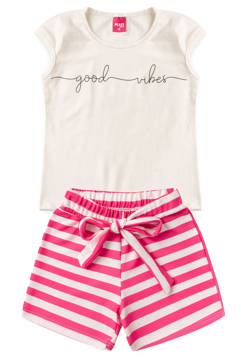 Conjunto Infantil Menina Verão - Mafi Kids Off
