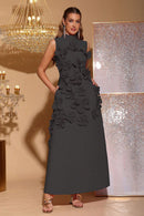 Vestido longo sem mangas com flores Ethel