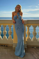 Vestido longo de crochê com apliques florais Beverly