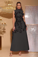 Vestido longo sem mangas com flores Ethel