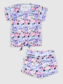 Conjunto Infantil Cropped/Short Menina Verão   Off White