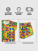 Conjunto Infantil Cropped/Short Menina Verão  Laranja