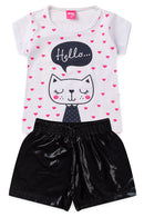 Conjunto Infantil Menina Verão CIRRE  FOIL - Mafi Kids Branco