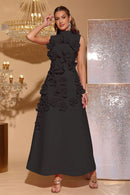 Vestido longo sem mangas com flores Ethel