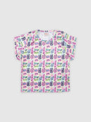 Conjunto Infantil Cropped/Short Menina Verão   Amarelo Bege