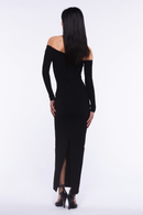 Vestido longo floral Blandine ombro a ombro