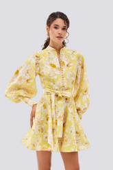Minivestido floral manga balão Cassiopeia