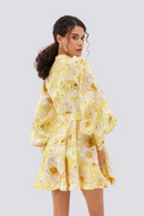 Minivestido floral manga balão Cassiopeia