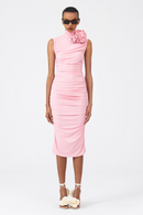 Vestido midi floral franzido Cléophée