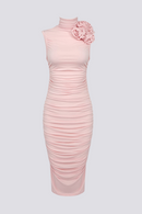 Vestido midi floral franzido Cléophée