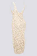 Vestido longo Cyprine com decote profundo e costas nuas