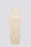 Vestido longo Cyprine com decote profundo e costas nuas