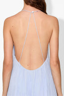 Vestido longo com alça estampada e hortênsia Kacey