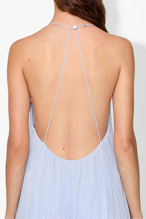 Vestido longo com alça estampada e hortênsia Kacey