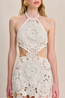 Vestido longo de algodão com decote halter Lucille