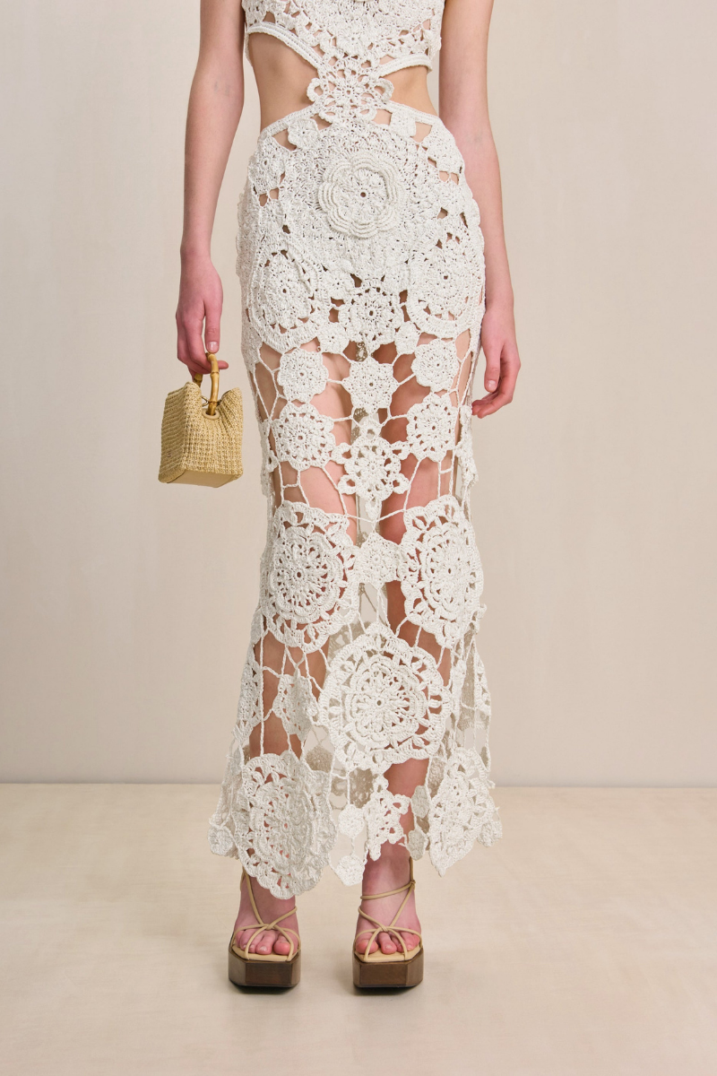 Vestido longo de algodão com decote halter Lucille
