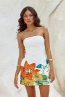 Vestido curto Primrose - Flor branca