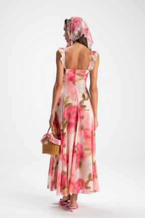 Vestido Maxi com Renda Floral Renée
